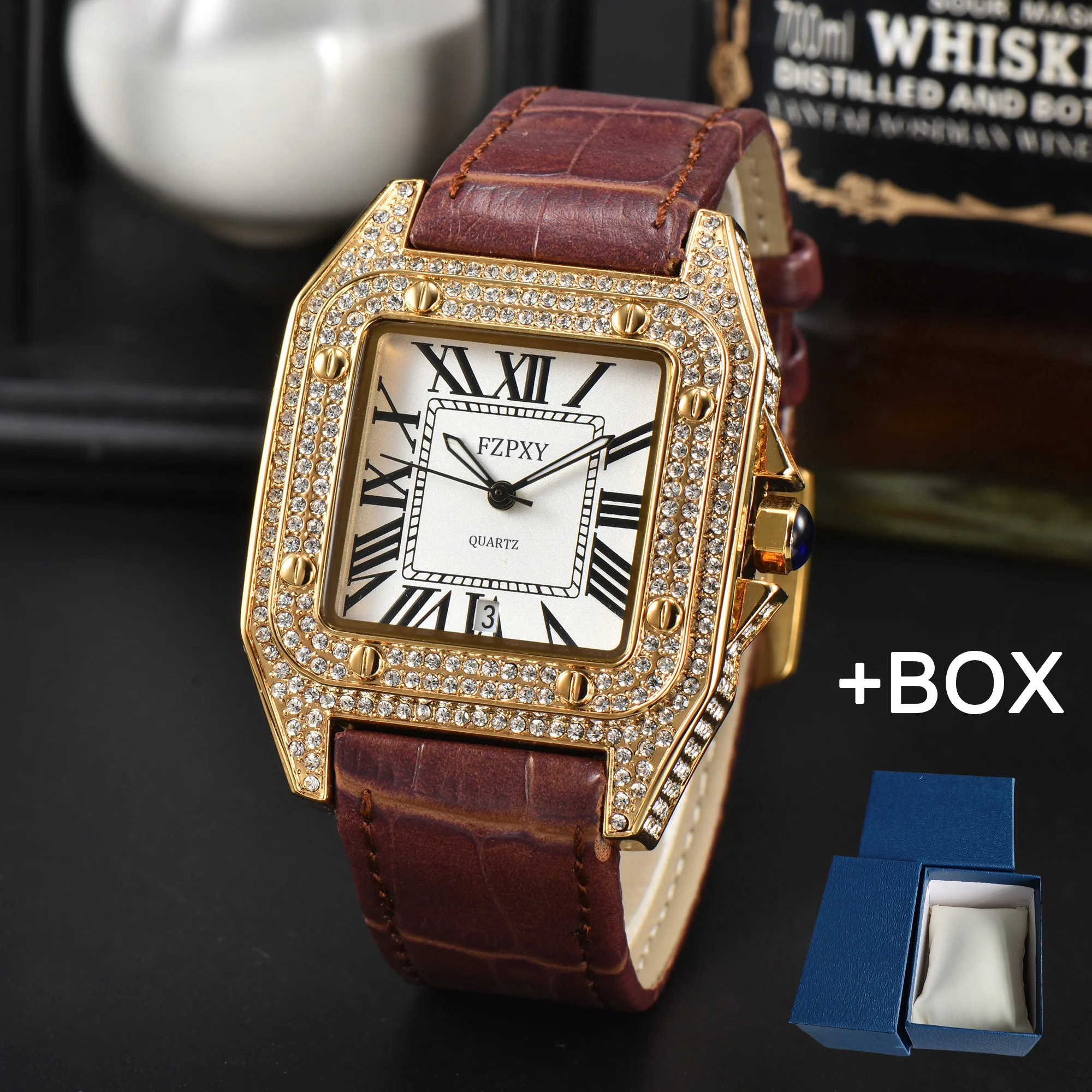 

Top AAA Original Brand Men's Business Leisure Sports Quartz Watch Classic Luxury Diamond Watch +Exquisite Gift Box