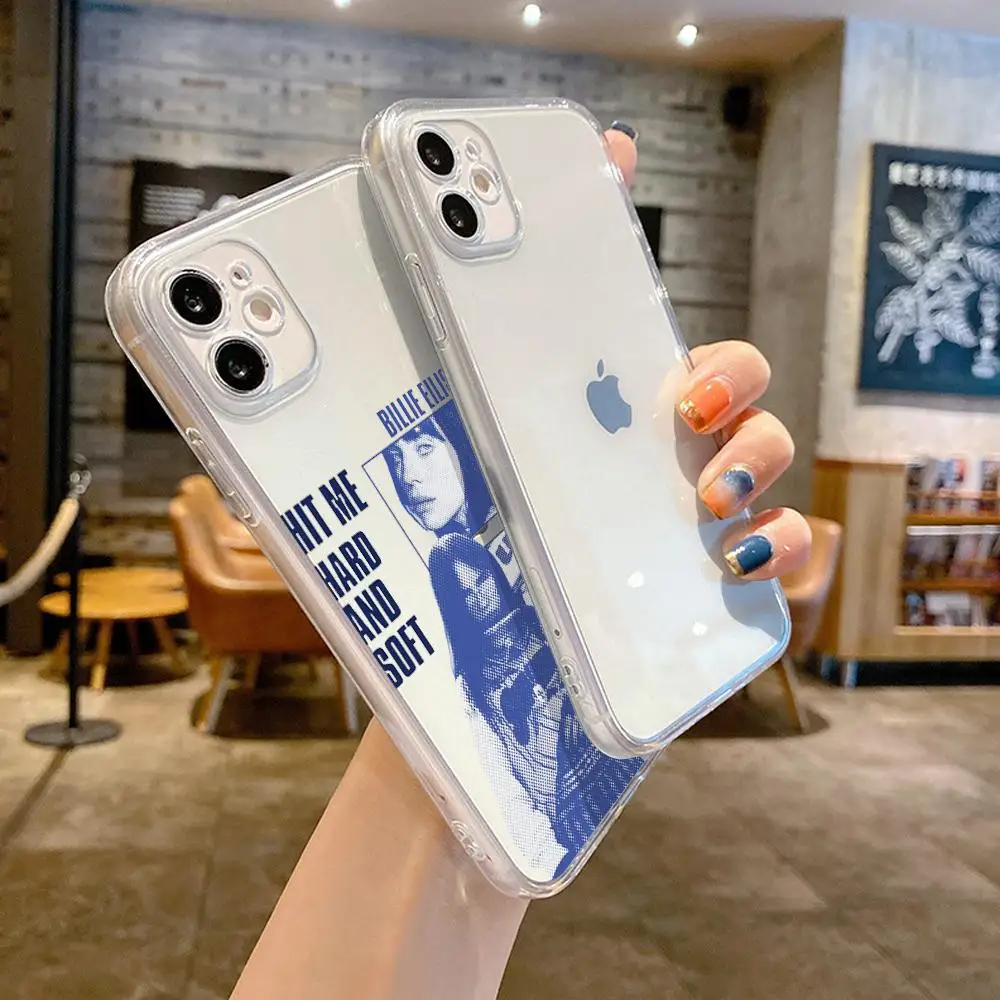 Противоударный прозрачный чехол HD с изображением певца Билли Айлиш для iPhone 17 Air, 16, 15, 14 Plus, 13, 12, 11 Pro Max, 16e (art.: 3920dc91f2c7c) - 3920dc91f2c7c