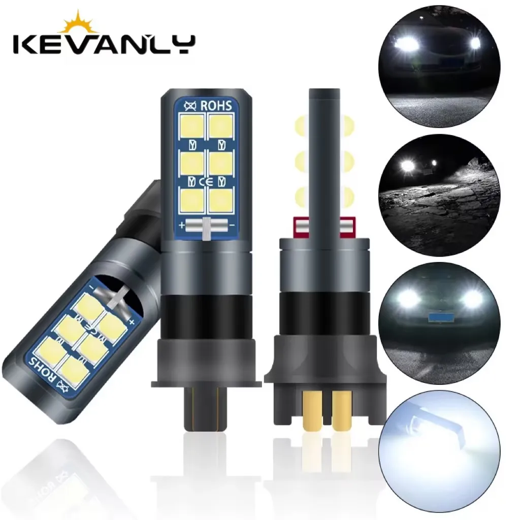 2 Шт. Canbus Pw24w/pwy24w 3030 Smd Светодиодные Указатели Поворота 12 В Белые Drl Дневные Ходовые