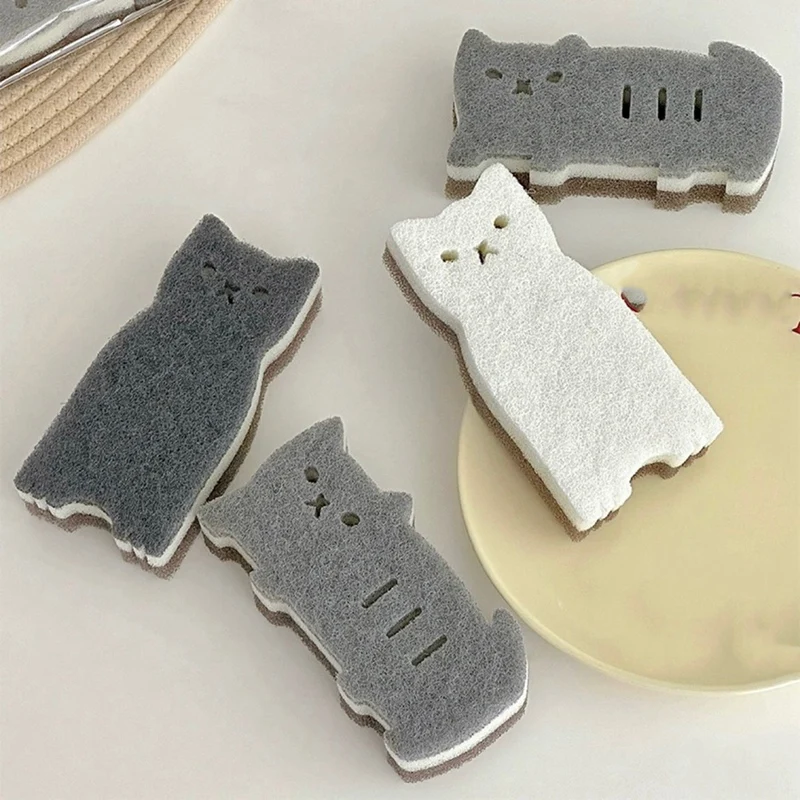 Губка для кошек бытовая кухня толстая имитация люфы обезжиривающая салфетка