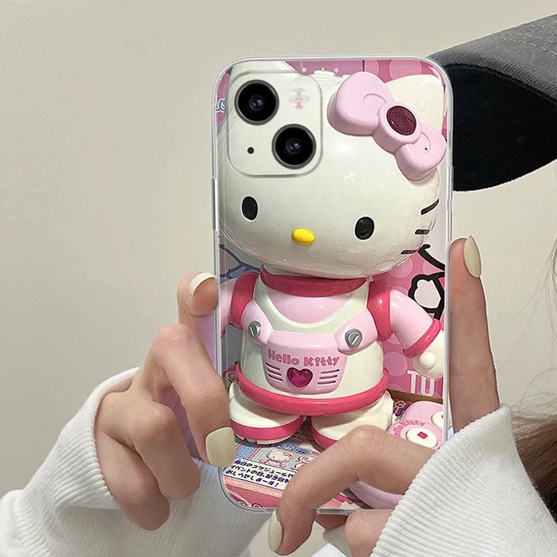 Sanrio Pink Hello Kitty Lens All Inclusive Phone Cases For iPhone 14 13 12 11 Pro Max Mini XR XS MAX 8 X 7 SE 2020 Back Cover