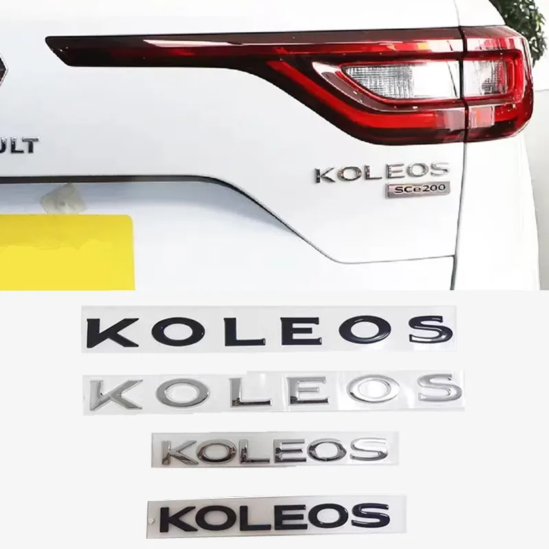 

ABS буквы, эмблема автомобиля для Renault KOLEOS, крыло, боковые двери, багажник, табличка с логотипом, наклейка, хромированный, глянцевый, черный, маленькие, большие размеры