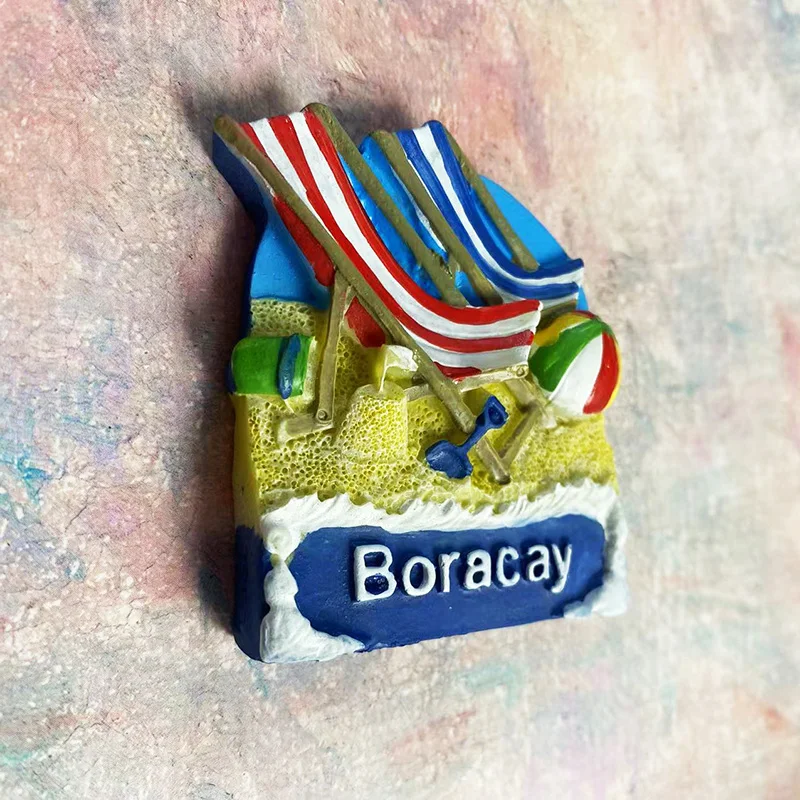 Филиппинская пляжная трехмерная окрашенная наклейка для холодильника Boracay