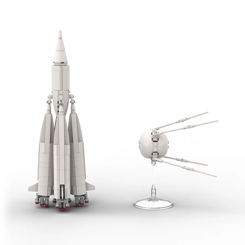 

Строительные блоки MOC C9208 R-7 Rocket и Satellite 1, конструктор для сборки аэрокосмической модели, игрушка «сделай сам» для сборщика ракет, подарок