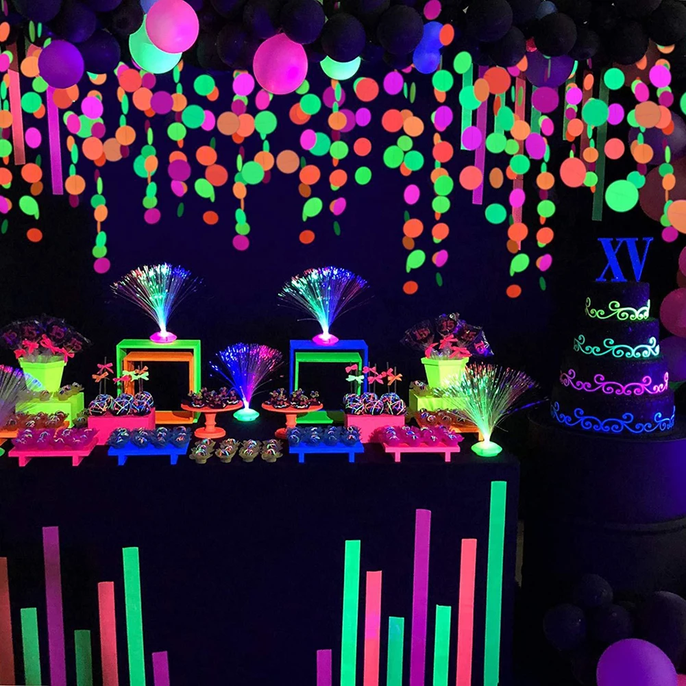 

Round Pentagram Shape Neon Garland Drawing Banner Glow PVC Material Party Decor Blacklight HAPPY BIRTHDAY Banner