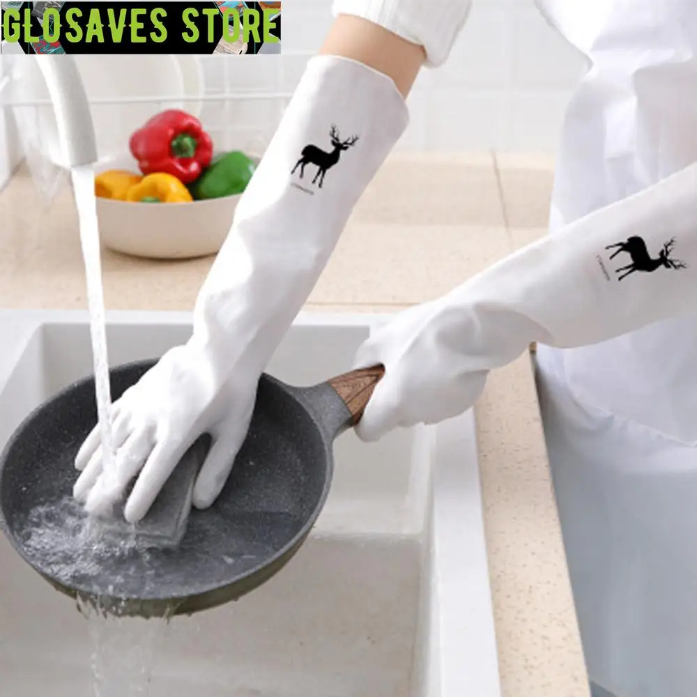 

2PCS Thickening Waterproof Rubber Latex Dishwashing Gloves Kitchen Durable Cleaning Housework Chores Dishwashing Tools guantes