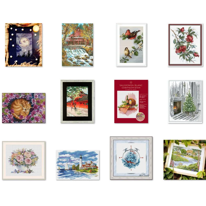 

Cross stitch Kit 14CT 18CT 25CT Canvas Cross Stitch DIY Embroidery Set DMC Threads Craft Pink Vase 41 37