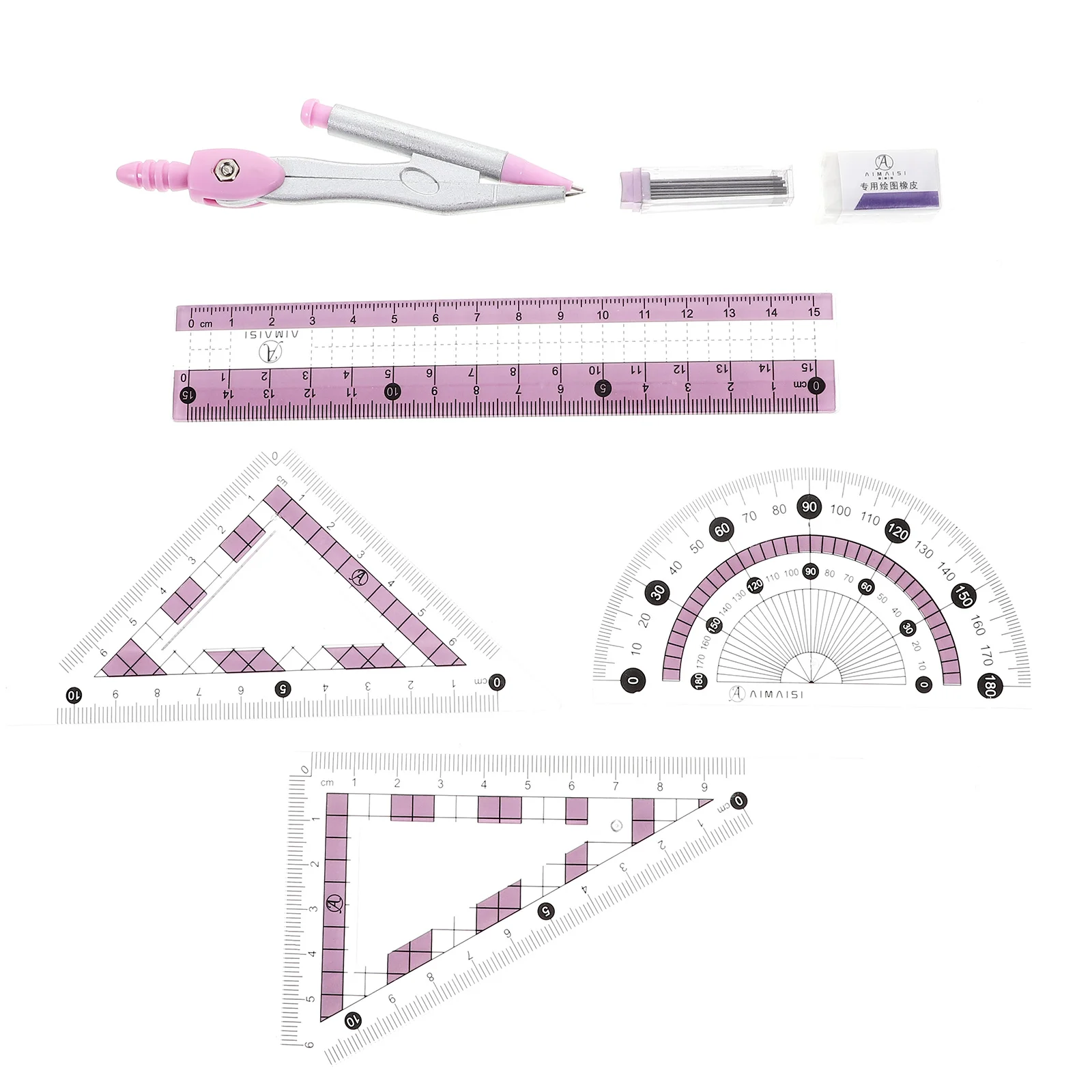 

Professional Geometry Protractor Ruler Set Professional Drawing Triangle Geometry Protractor Kids Stationery Compass Suit
