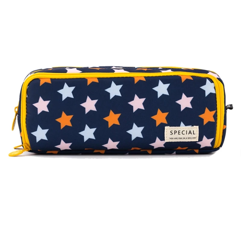 

ANGOO Large Pencil Case Big Capacity 3 Compartments Canvas Pencil Pouch For Teen Boys Girls School Students