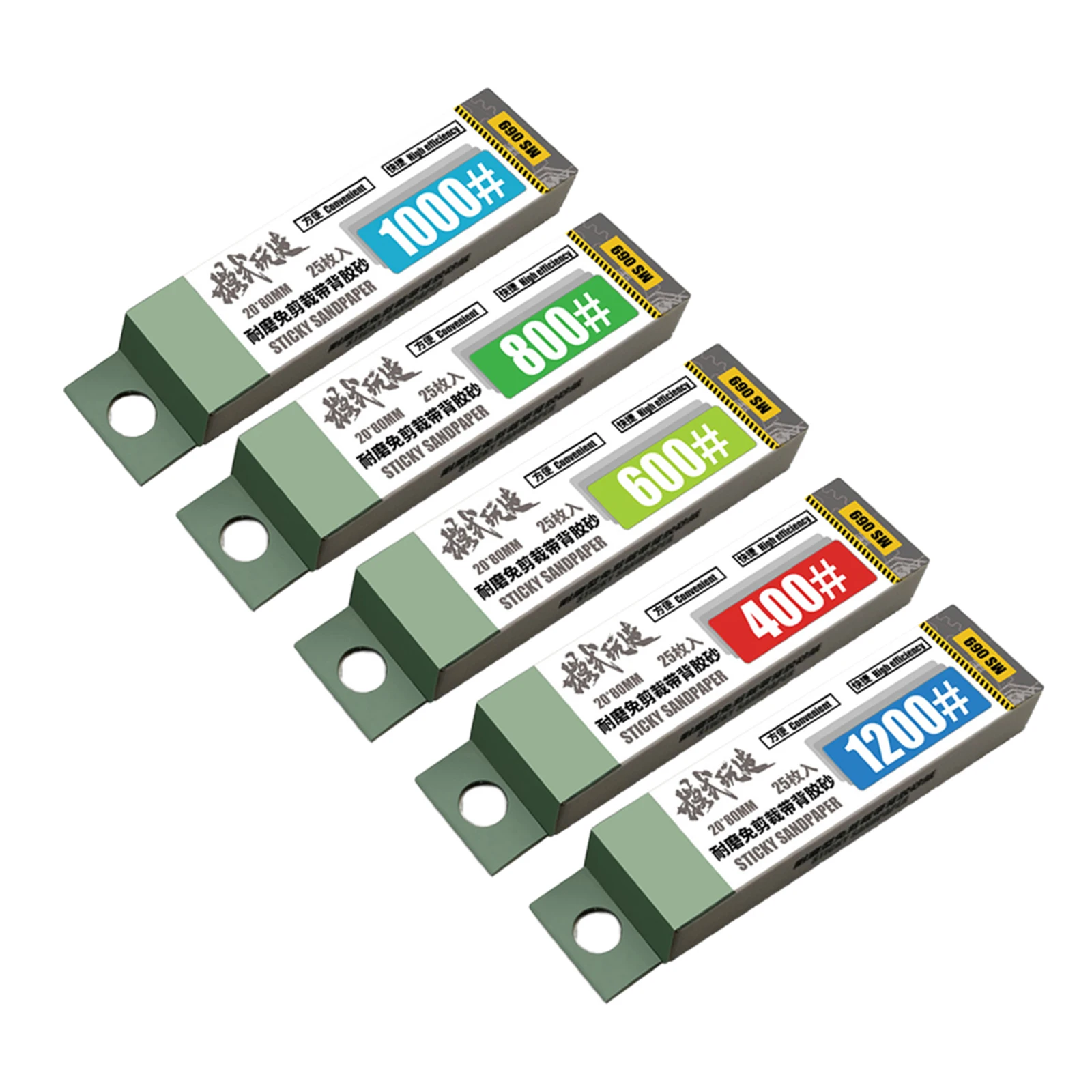 

125 Pcs Model Abrasive Waterproof Polishing Sticky Sandpaper Assorted