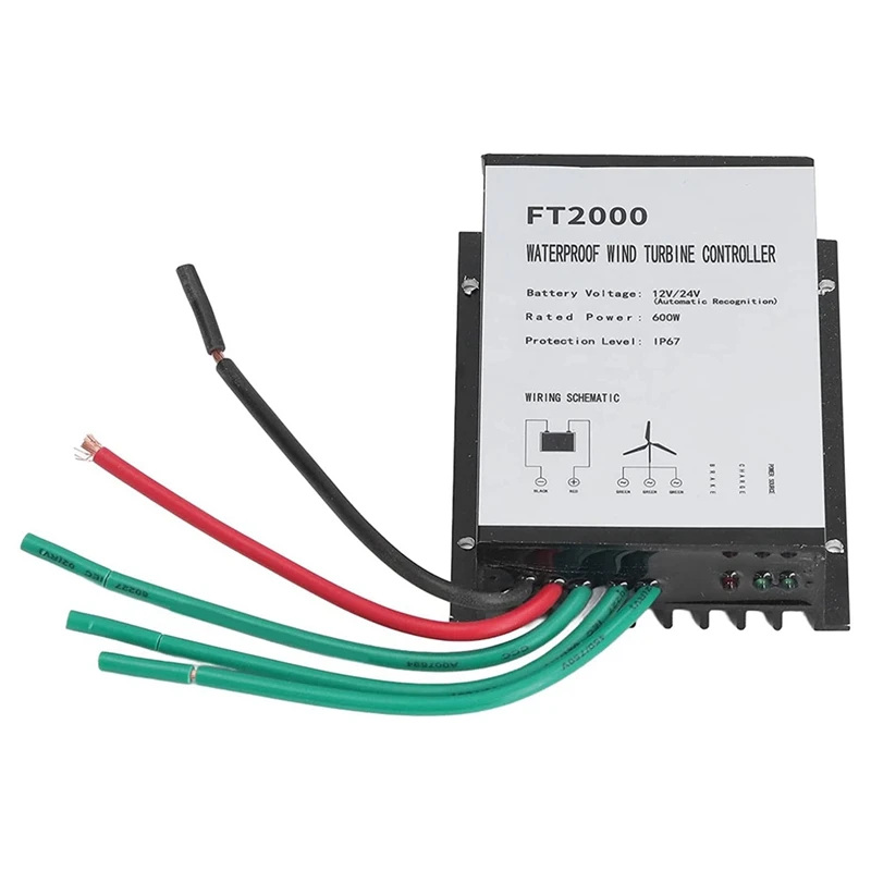

1 Piece 12V 24V 600W R Ip67waterproof FT2000 Wind Charge Controller Wind Turbine Charge Controller