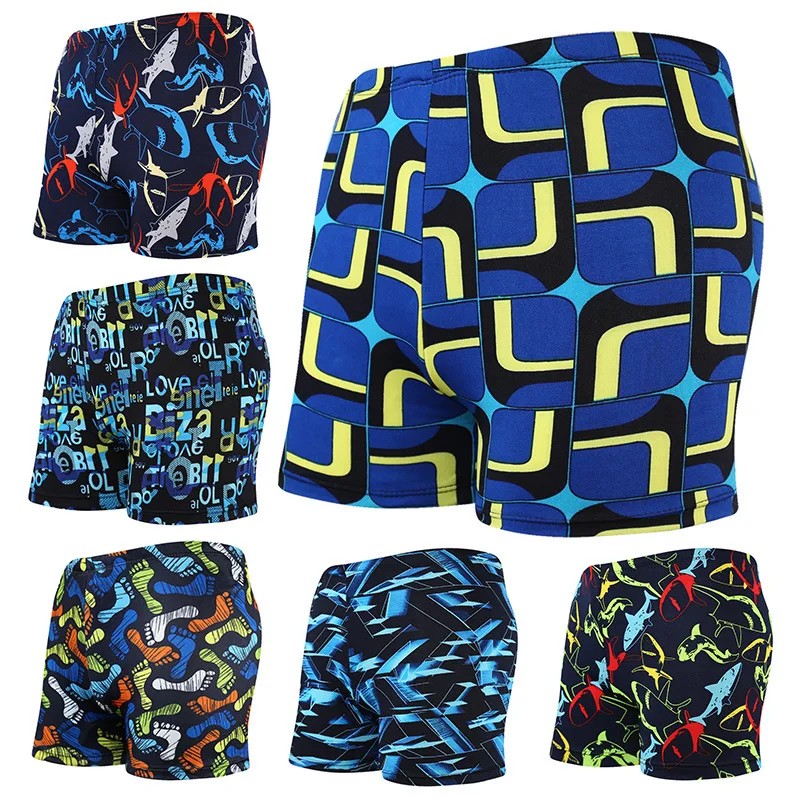 

New Men's Swimming Trunks Plus Size Loose Anti-embarrassment Adult Hot Spring Pants Flat Corner Swimming Trunks