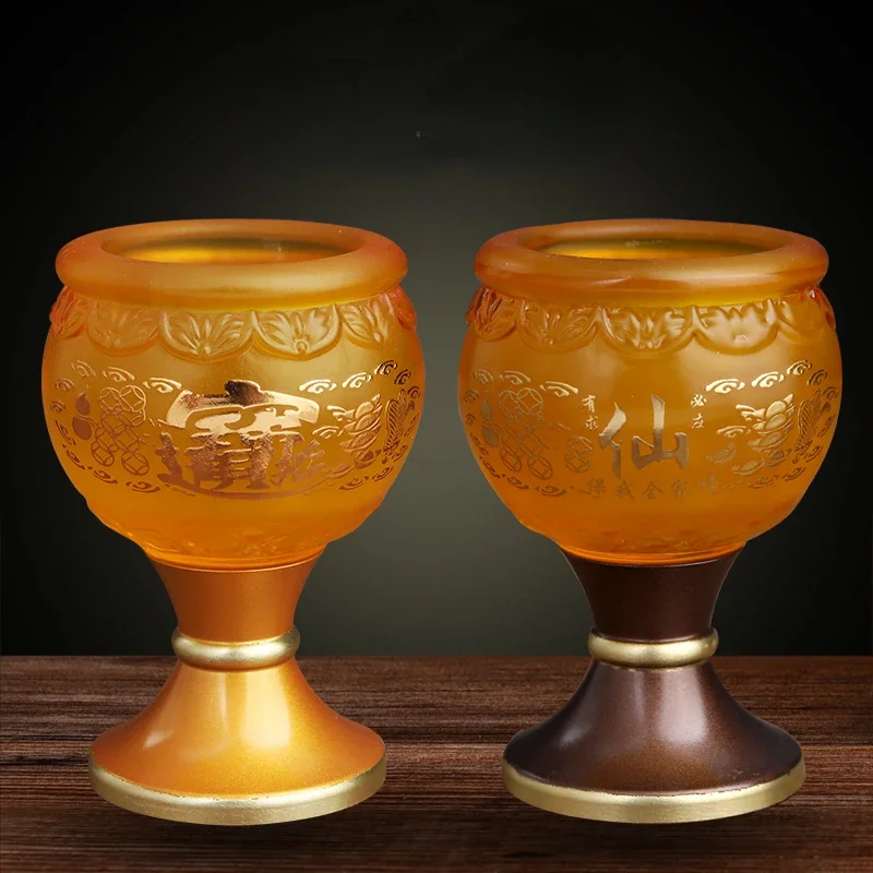 

Стеклянная чашка для подачи воды, поднос для фруктов, платформа для подачи лампы в храм, ваза, платформа для подачи, украшение для дома, буддийские столовые приборы, подарки