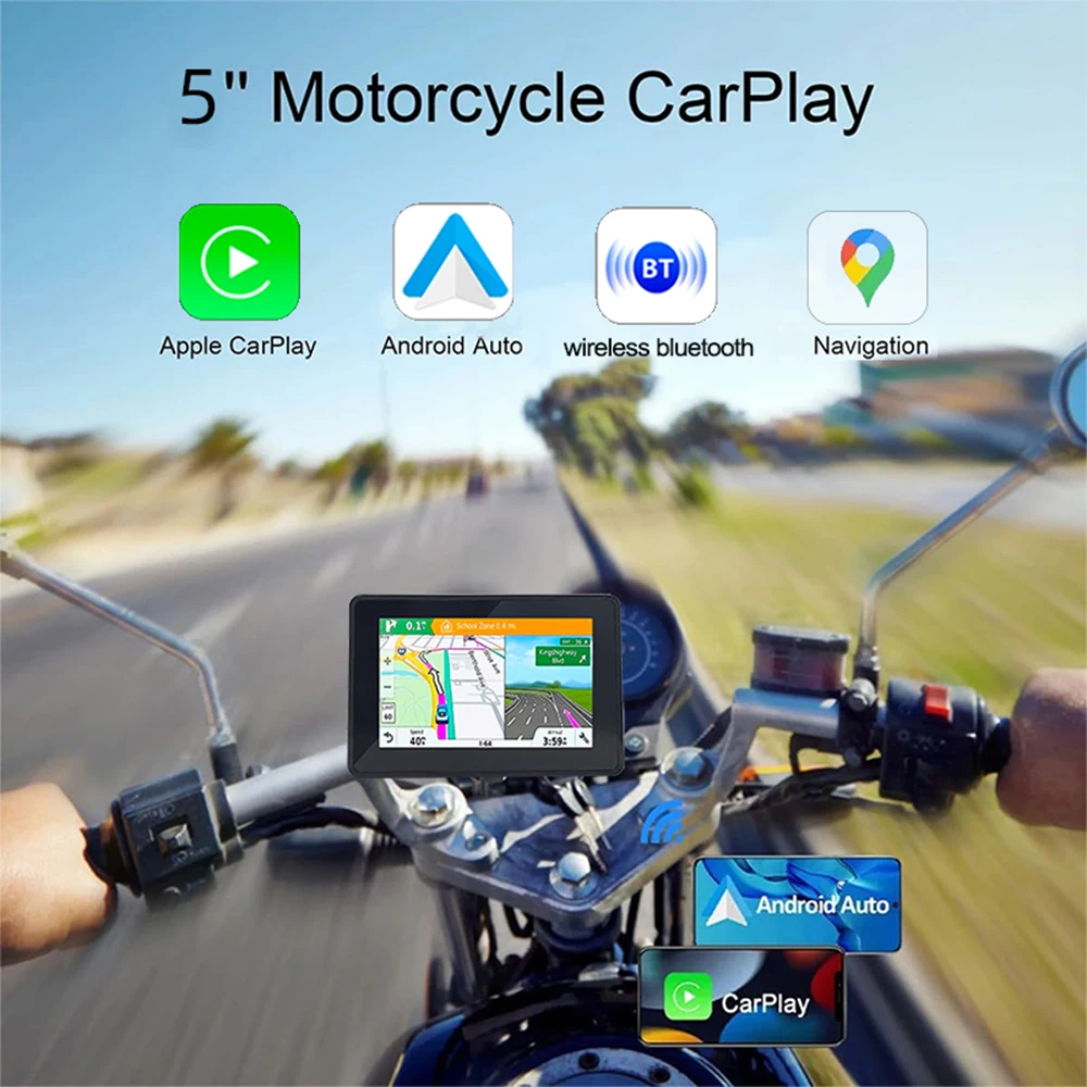 Мотоциклетный навигатор 5-дюймовый Монтажный кронштейн для Carplay Android