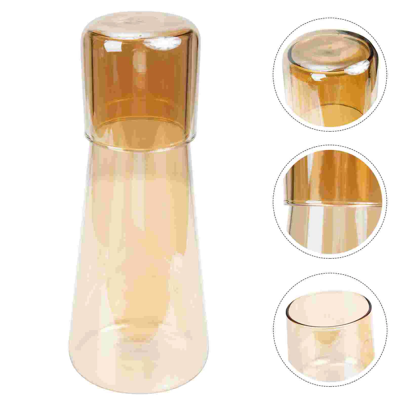 

Water Pitcherbedside Cup Bottle Jugtea Kettlecold Nightreusable Mouthwash Drinking Hot Decanterset Nightstand Tumbler Beverage