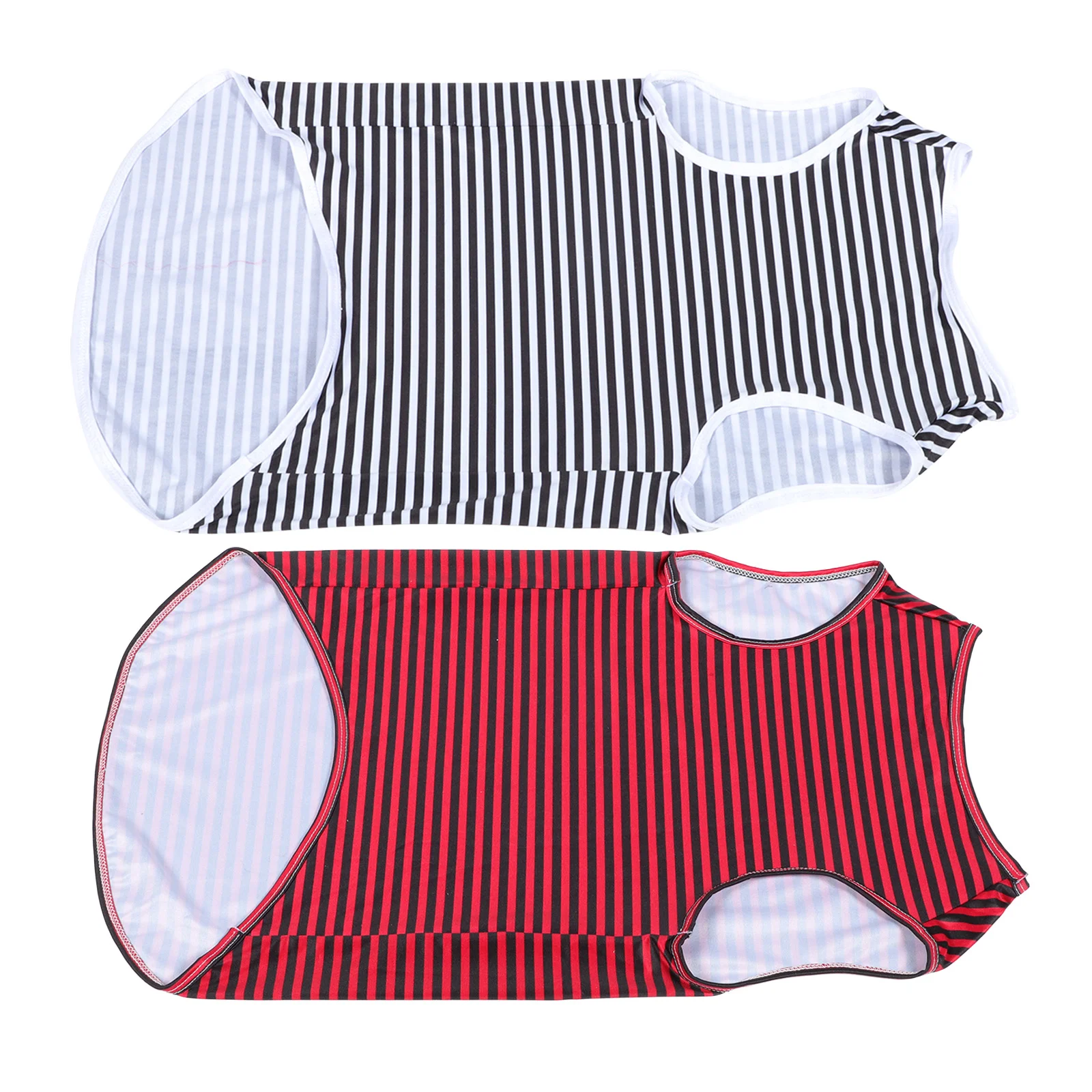 

2pcs Puppy Sleeveless Sweater Stripe Designed Clothes Pet Dog Decorative Vests