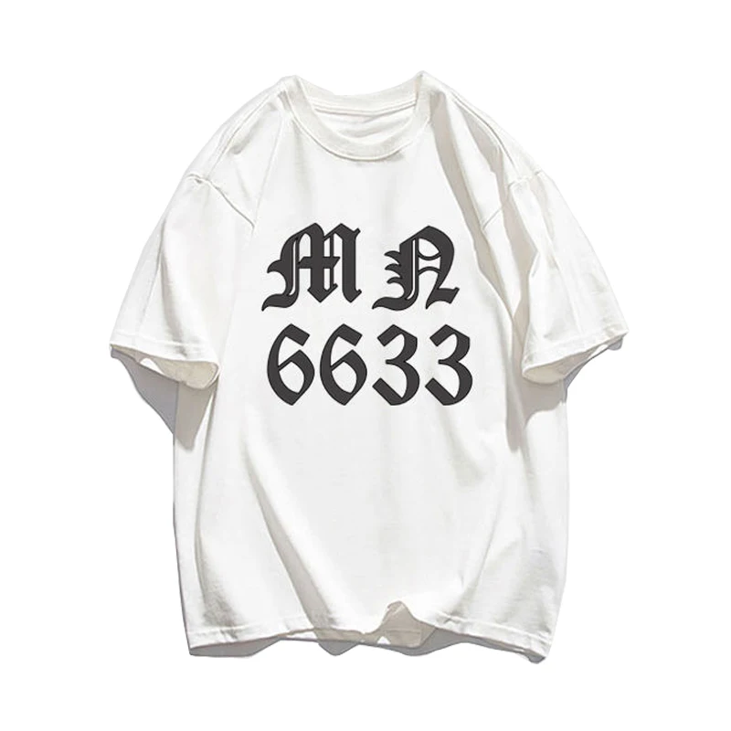 

YIHANKE Summer American Retro Alphabet Print Short-sleeved T-shirt Men and Women with The Same Loose Retro Ins Tide Brand Top