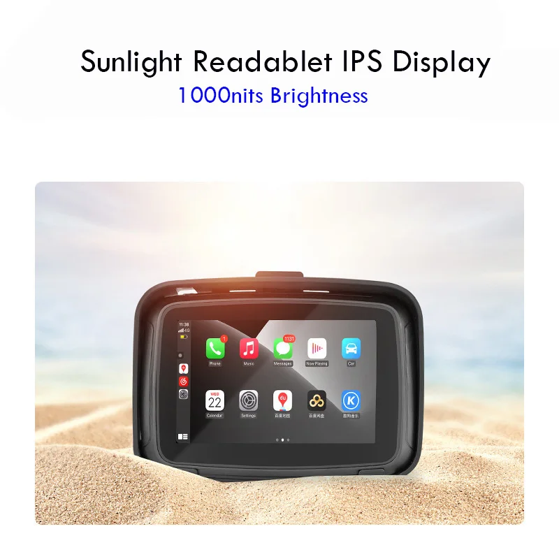 RICOEL 5-дюймовый портативный Carplay Android Auto GPS-навигация для мотоцикла Беспроводная 5G