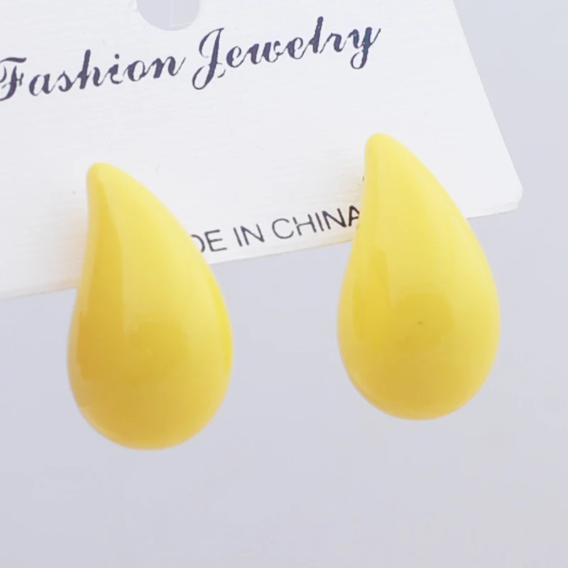 Модные серьги в виде капель воды для женщин розовые синие оранжевые красные
