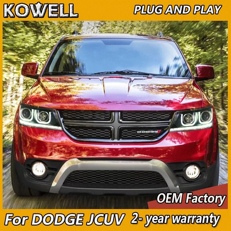 Светодиодный ная фара для Dodge JCUV фары 2008-2019 светодиодные путешествий DRL Fiat Freemont Angel