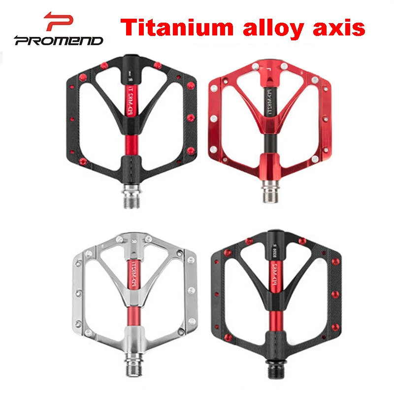 

PROMEND MTB Road Bike Titanium Alloy Pedal UltraLight Bicycle Sealed Bearing Widened 3 Palin Pedals Non-slip No paint off Pedals