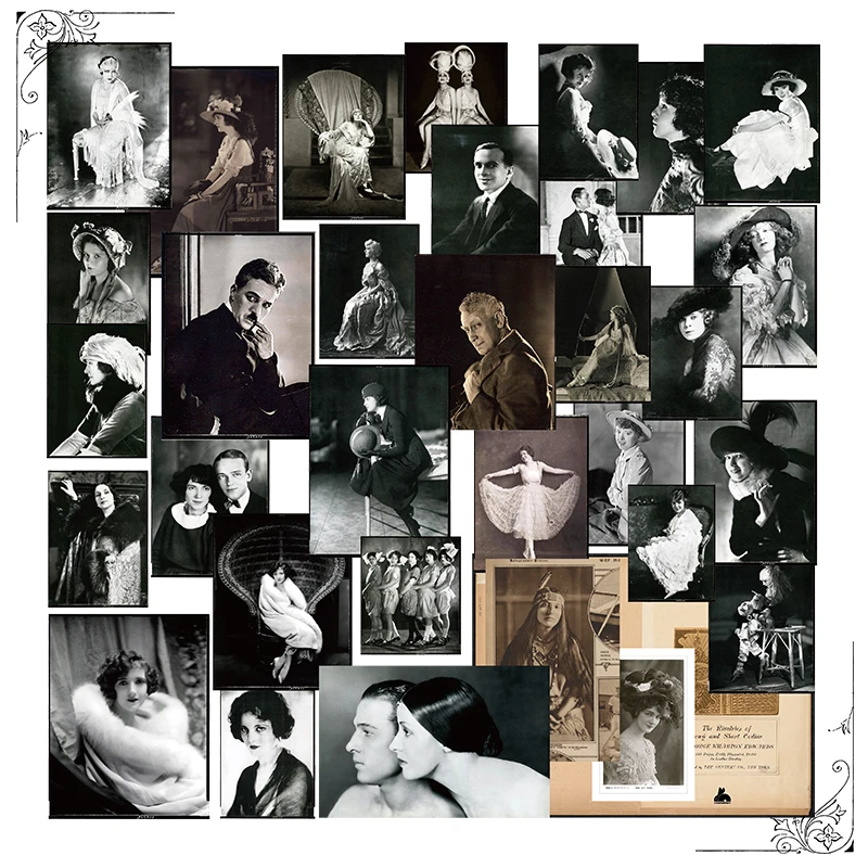 

Vintage Hollywood Old Photos Sticker Garbage Diary DIY Hand Account Sticker Phone Notebook Stickers Decorative Material Stickers