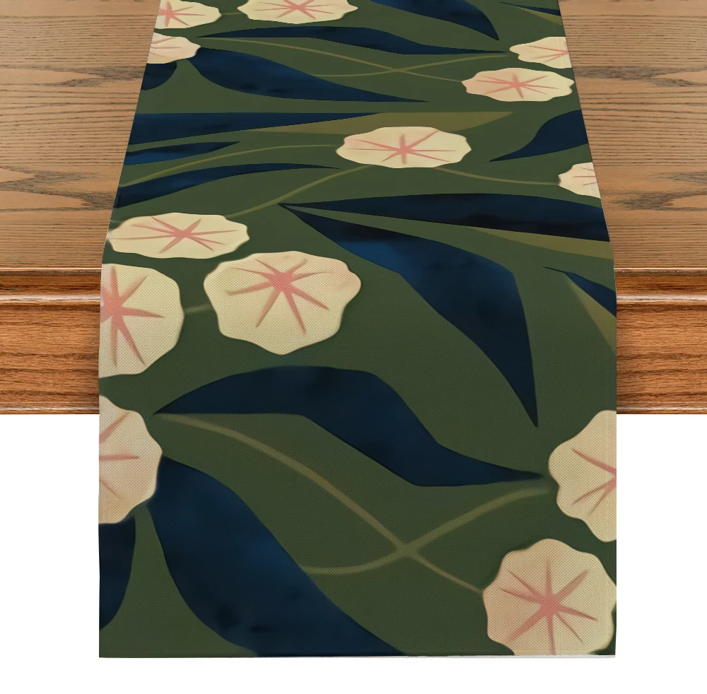 

Цветочная подстилка для обеденного стола, кружевная подстилка с растениями, украшение джунглей зеленого цвета, свадебное скатерть из пены, ...