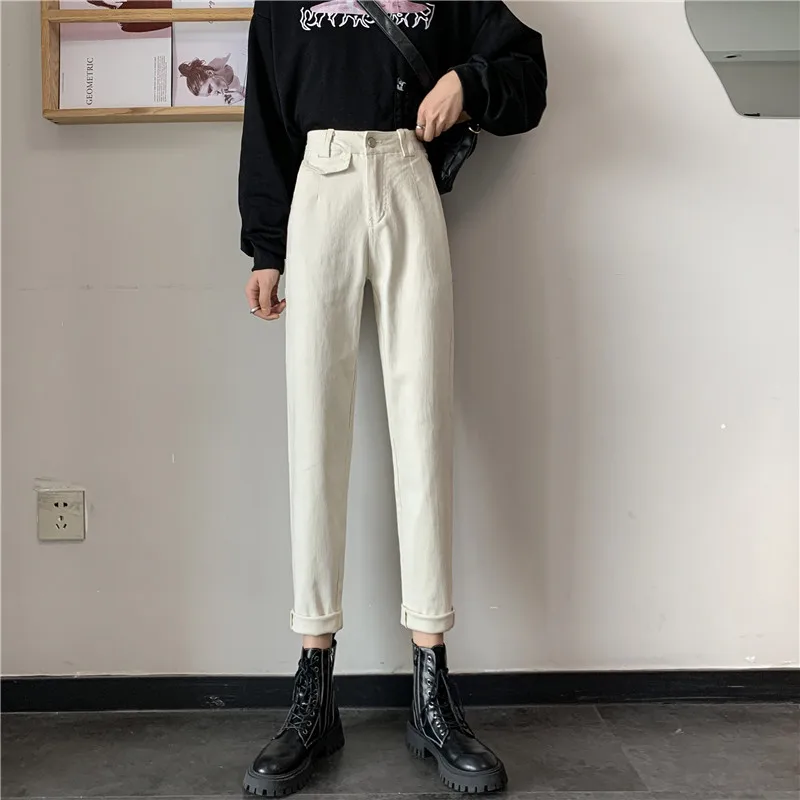 N0705 Straight loose all-match jeans women new Korean style high waist slim pants jeans