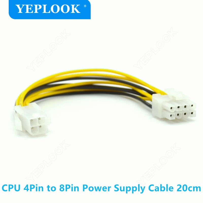 

CPU 4Pin to 8Pin 12V EPS Mainboard Power Supply Cable Converter Connector Adapter 20cm for Desktop Computer [Flame Retardancy]