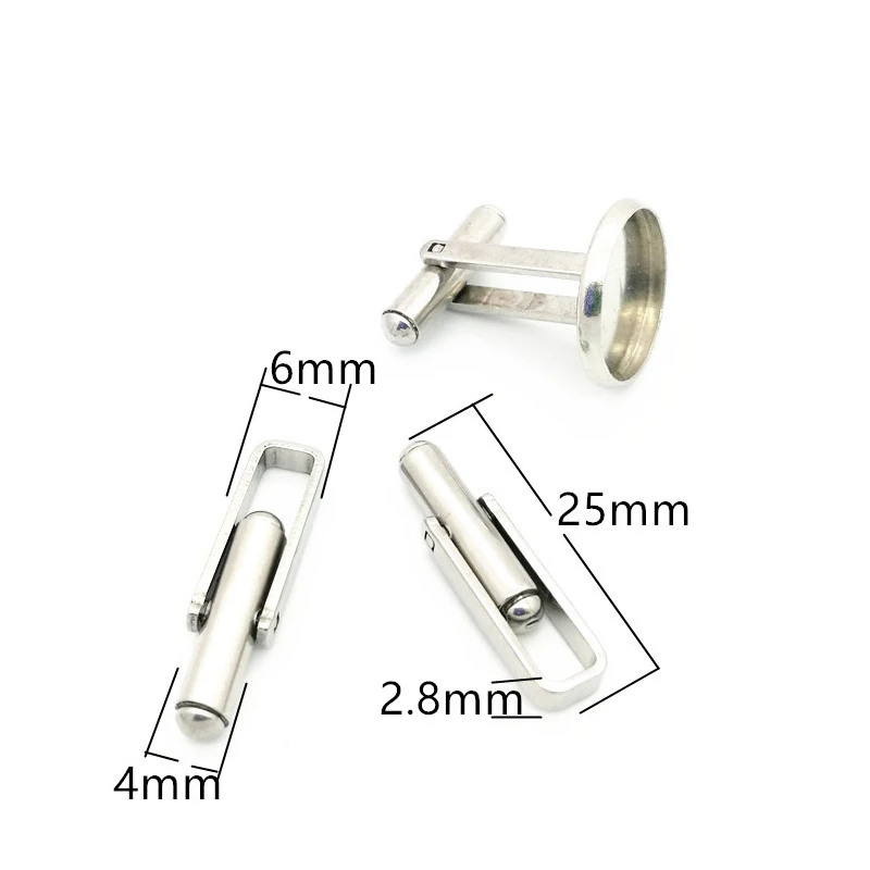 6 Pieces/bag Stainless Steel Cufflinks Welding Discs Cuff and Shoulders Disc Bases DIY Clothing Jeweller Accessories Wholesale
