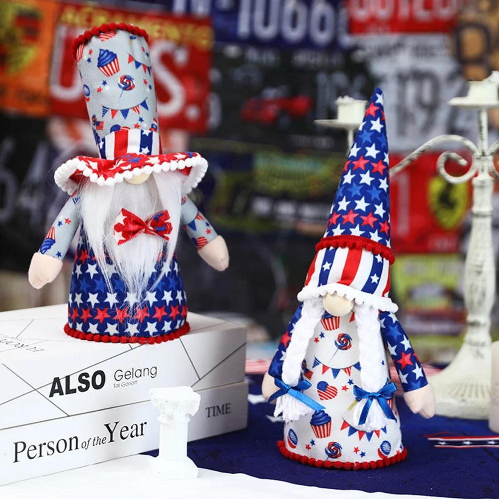

Independence Day Gnome Patriotic Veterans Day Plush Doll Nisse Tomte American President Election Decor 4th of July