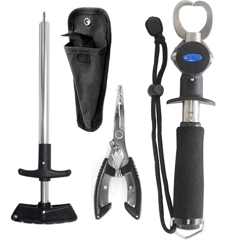 

Fish Lip Gripper Fish Grabber Scale and Measuring Tape Fishing Pliers with Sheath Fishing Hook Saltwater Fishing Gear