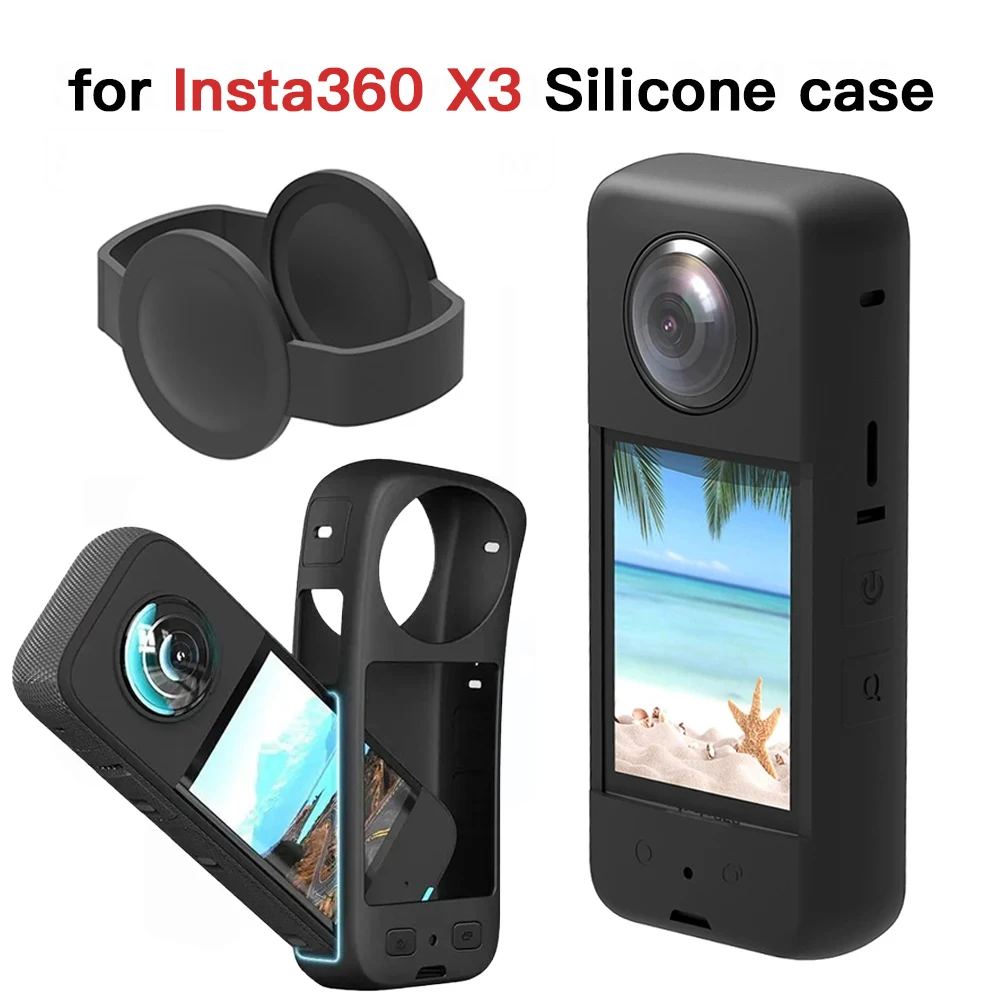

Insta360 X3 Silicone Case Lens Protective for Insta 360 X3 Camera Body Lenses Cover Dust Anti-scratch Action Camera Accessories