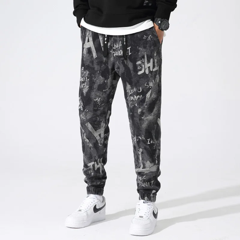 

Jeans Men's Leisure Tappered Trousers Loose plus Size Trend Pants