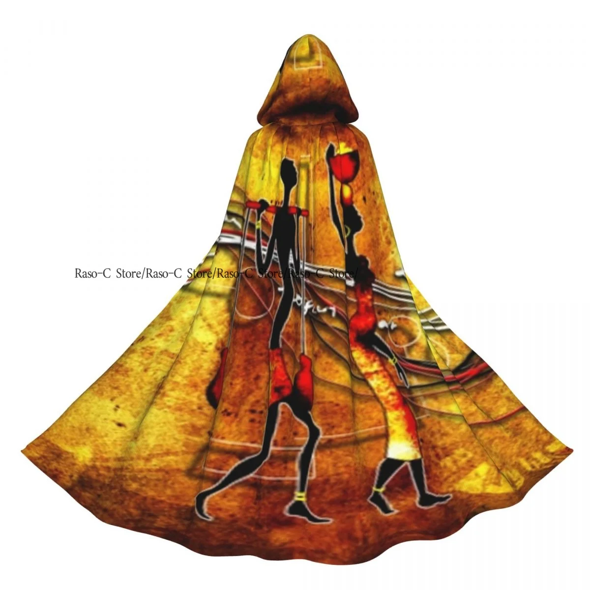 Плащ для взрослых накидка с капюшоном африканский этнический ретро винтажная