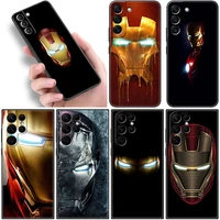 marvel iron man phone case for samsung galaxy s22 s21 ultra s20 fe s8 s9 s10e s10 plus lite s7 edge 5g black soft cover
