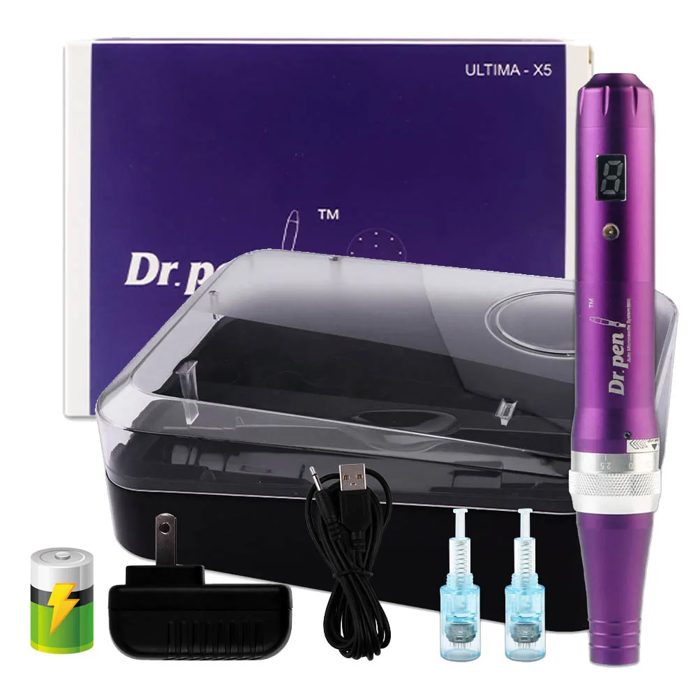 

Dermapen Dr Pen X5 перезаряжаемая ручка с микроиглами, 2 шт. картриджей, косметическая машина, мезотерапия, уход за кожей