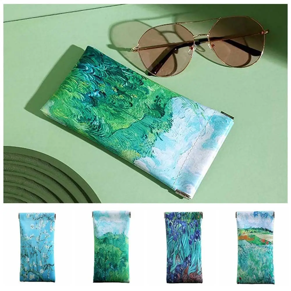 Самозакрывающаяся сумка для очков из искусственной кожи с принтом маленькая