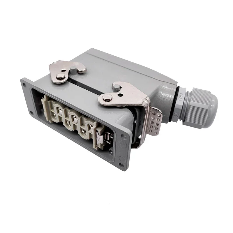 Фото Промышленные прямоугольные разъемы Heavy Duty Connectors HDC-HSB-006-1/2/3/4 F/M, 6-контактные, с винтовым соединением, 35А №4