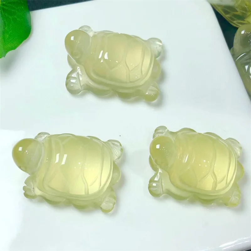 2 шт. резная фигурка из натурального цитрина и черепахи 27-33 мм