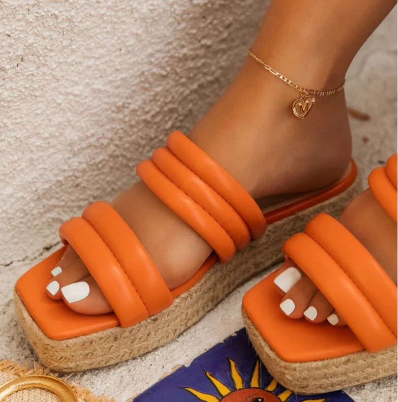 

New Women Sandals Soft Heels Sandals For Summer Shoes Women Weave Slippers Sandalias Mujer Platform Shoes Heel Female Flip Flops