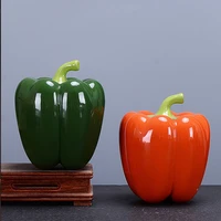 creative ceramic green pepper jewelry box sealed tea cans household candy nuts tea storage jars food containers home decoration