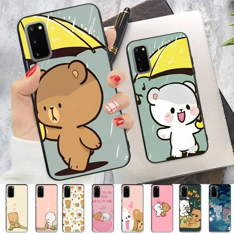 

Cute Milk Bear Phone Case for Samsung S10 21 20 9 8 plus lite S20 UlTRA 7edge