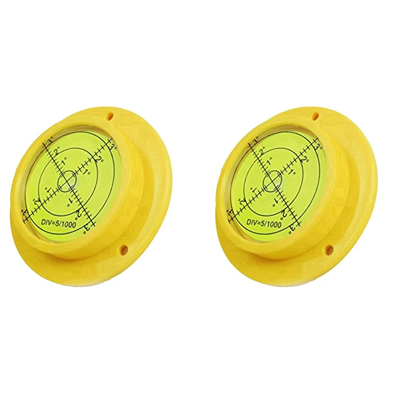 

2X Round Bubble Level, 90X17mm High Precision Circular Spirit Level With 3 Mounting Holes, Measuring Instrument Tool
