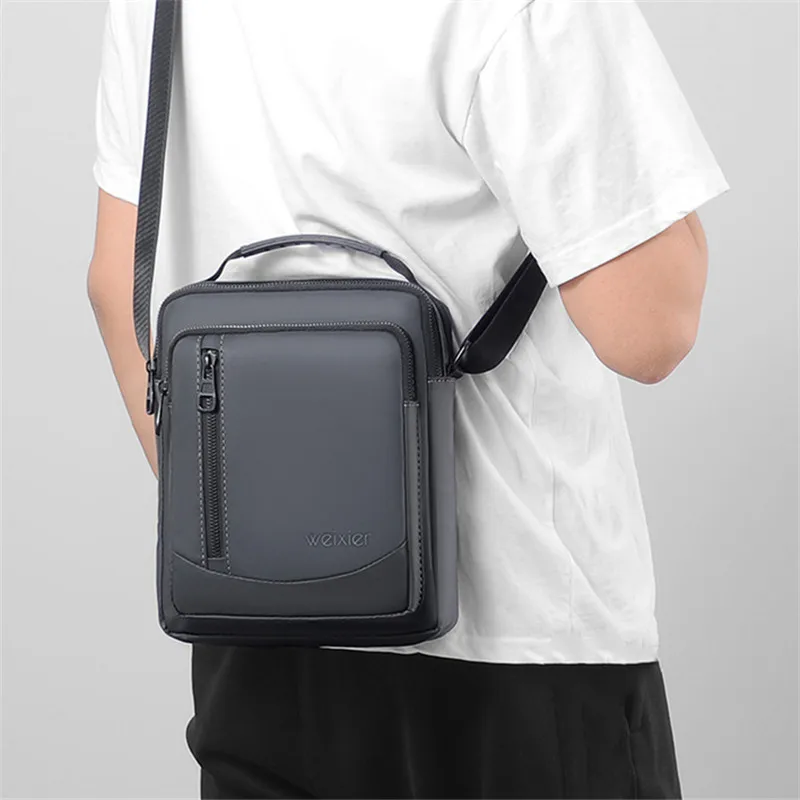 Men Casual Crossbody Bag Male Shoulder Bags Zippers Handbags Large Capacity Artificial Leather Bag For Male Messenger Tote Bags