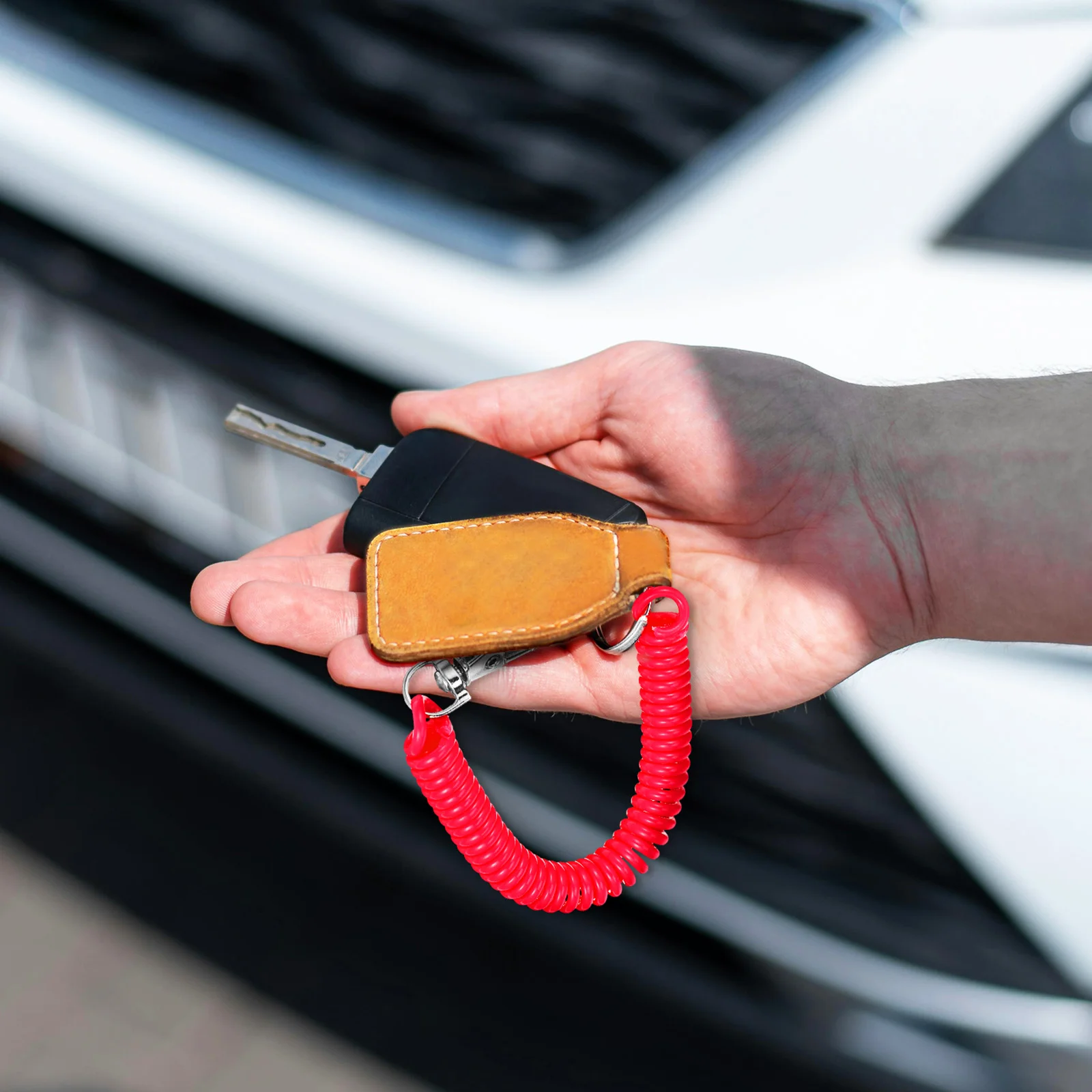 10 Pcs Key Chain Car Spiral Stretchy Spring Coil Keychain Lanyard Rings Elastic Plastic Man Retractable |