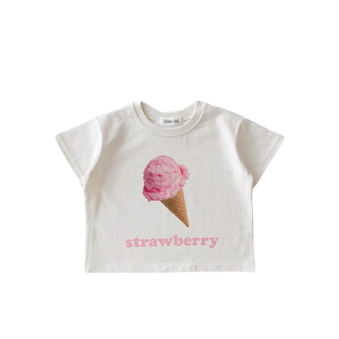 

New Baby Summer Short Sleeve T-shirt Boys and Girls Ice Cream Round Collar Short Sleeve Simple T-shirt Rompers Baby Clothes