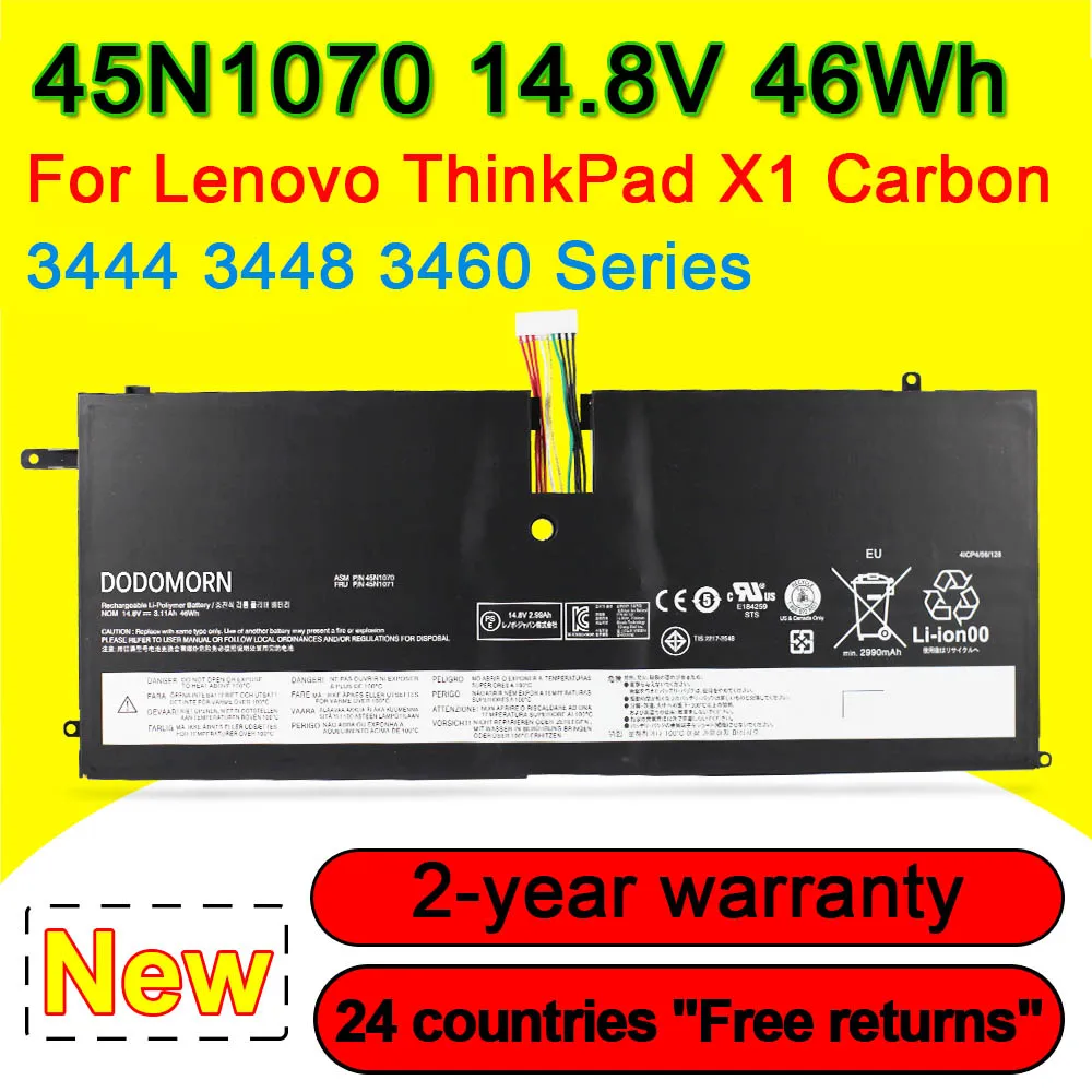 Аккумулятор для ноутбука Lenovo ThinkPad X1 Carbon 34443MC 34438BC 3448AH2 45N1070 45N1071 4ICP4/56/128 14 8 в 46 Вт/ч 3110