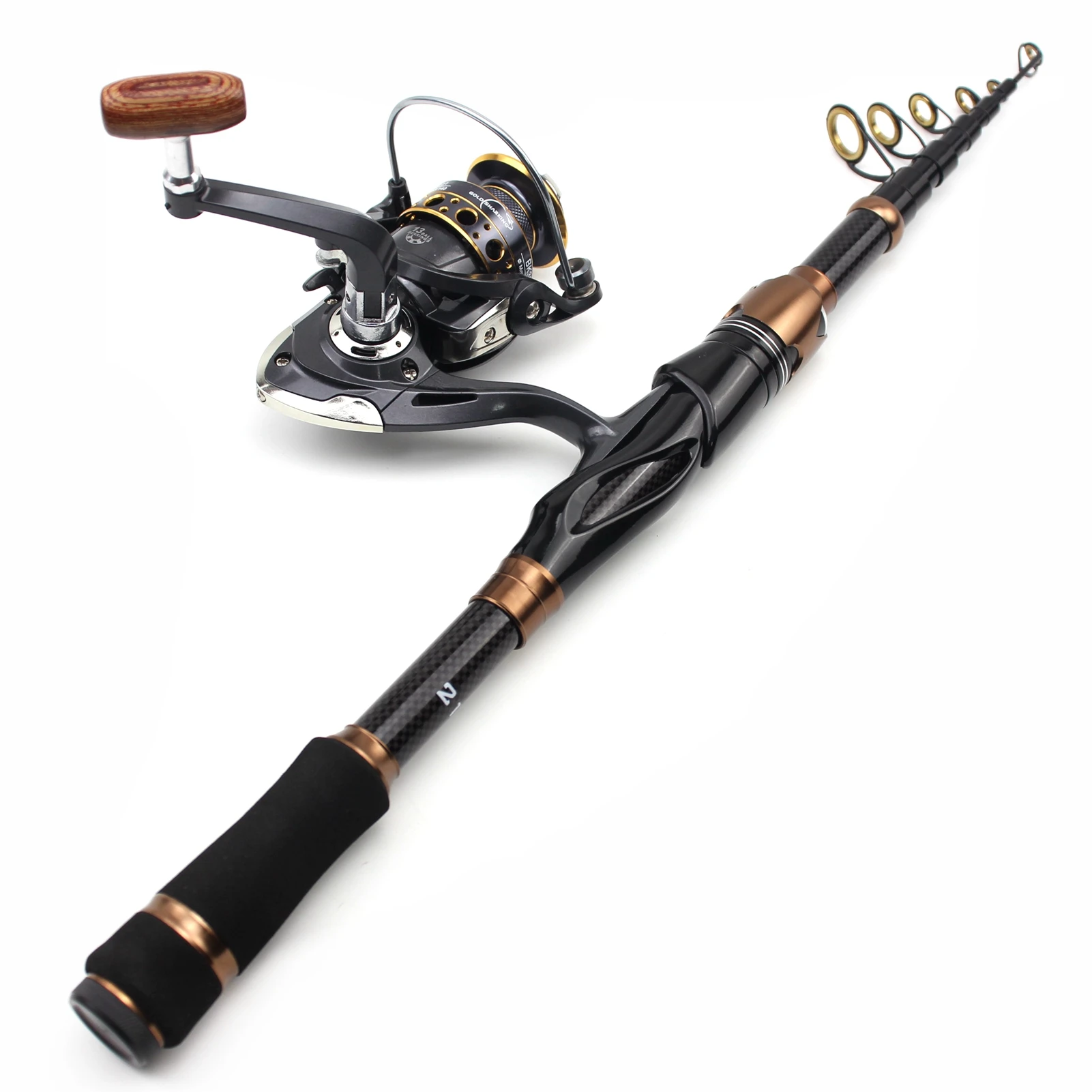 

NEW 2.1M High Quality Rod Reel Combos Super Short Pocket Fishing Rod Telescopic Carbon Spinning Rod Travel Fishing Tackle