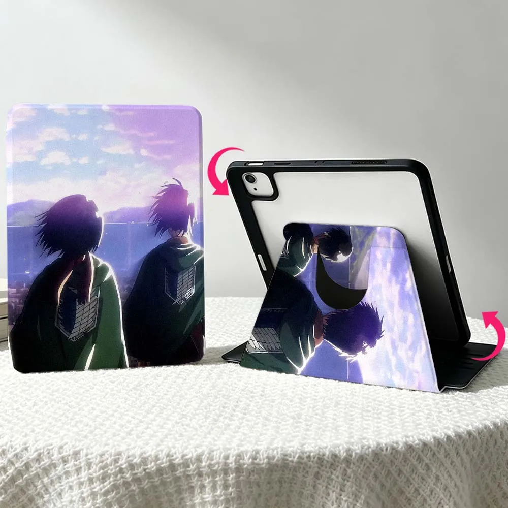 Фото Атака Титанов для Apple iPad Air Mini Pro 12-го 11-го поколений 11 13 12.9 9-го поколения 360 градусов °   Чехол для планшета с вращающимся держателем для ручки, мягкий №4